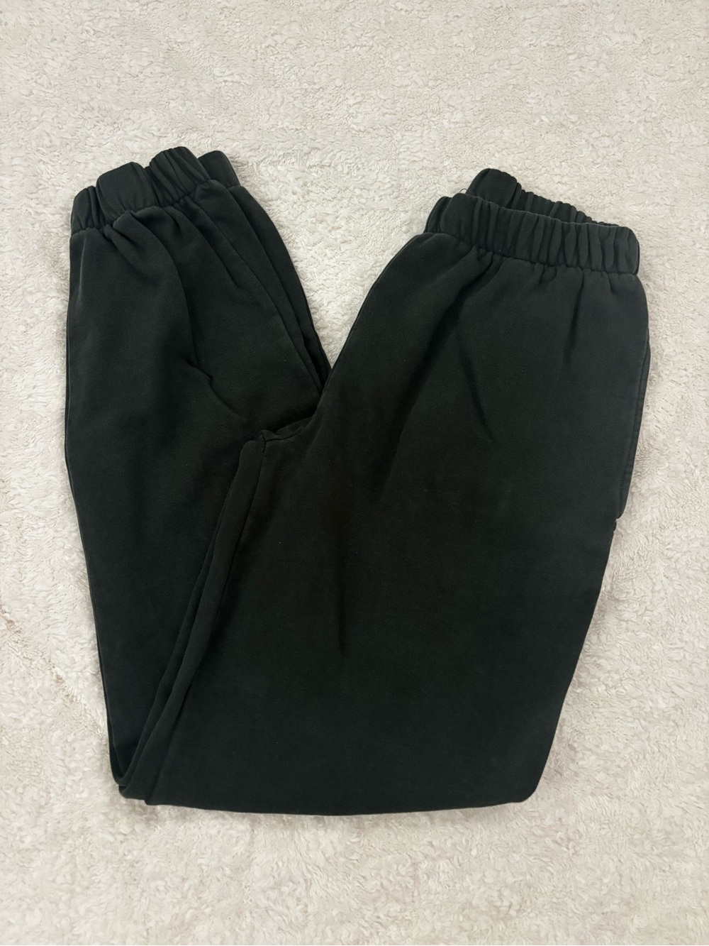 Brandy Melville Black Elastic-Waist Track Joggers